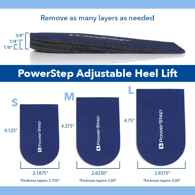 PowerStep Adjustable Heel Lift, Adjustable Adult Heel Cushion, Relief for Heel Spurs & Heel Pain, Achilles Tendonitis, Post Surgical Foot Support, Made in The USA, Small (1 Heel Lift) - Image 4